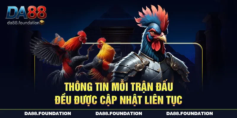 Thông tin mỗi trận đấu đều được cập nhật liên tục Thông tin mỗi trận đấu đều được cập nhật liên tục